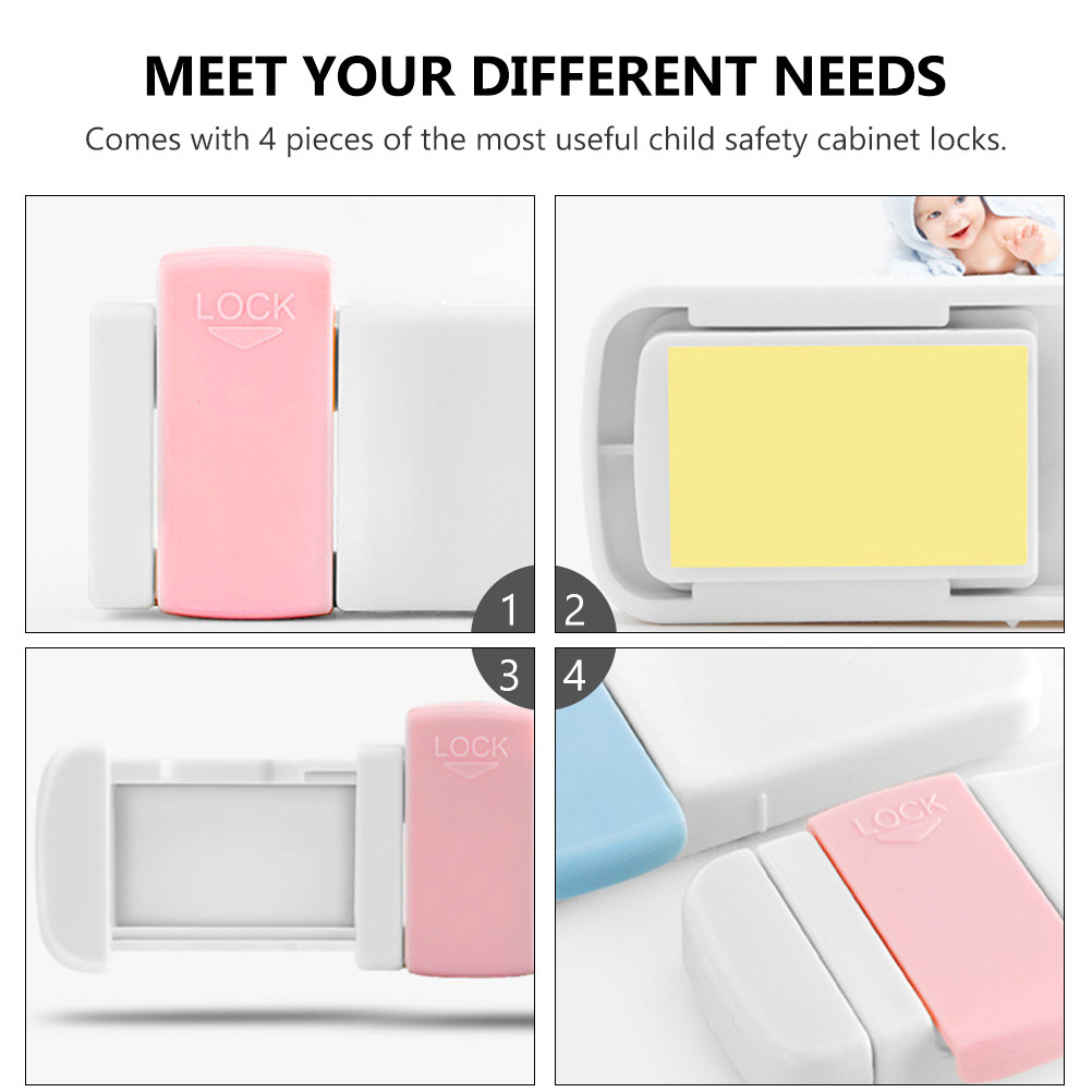4Pcs Multifunctional Cabinet L - Medicine Cabinet Lock ulasan dan harga