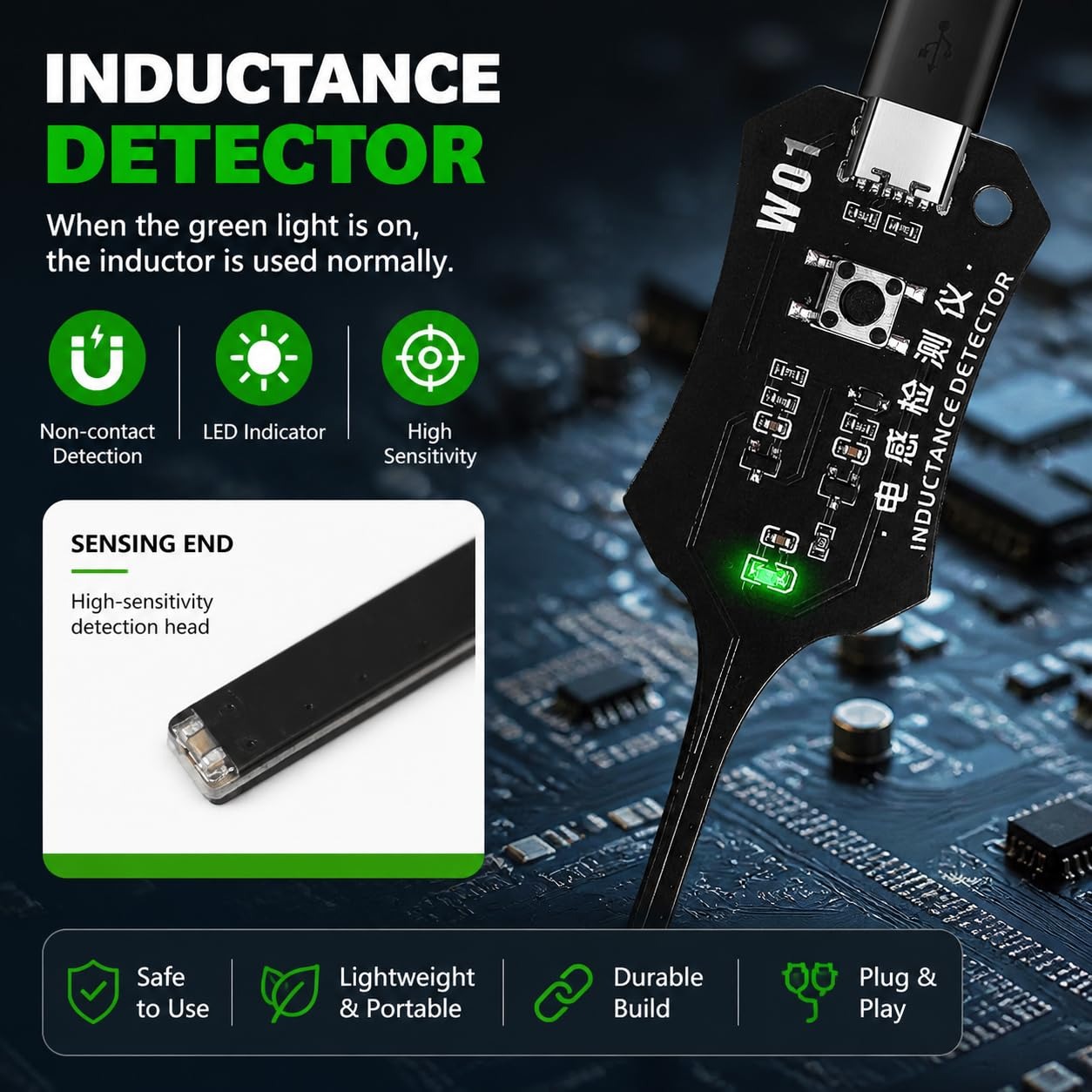 W01 Type C Inductance Tester M - Co Detector Plug ulasan dan harga