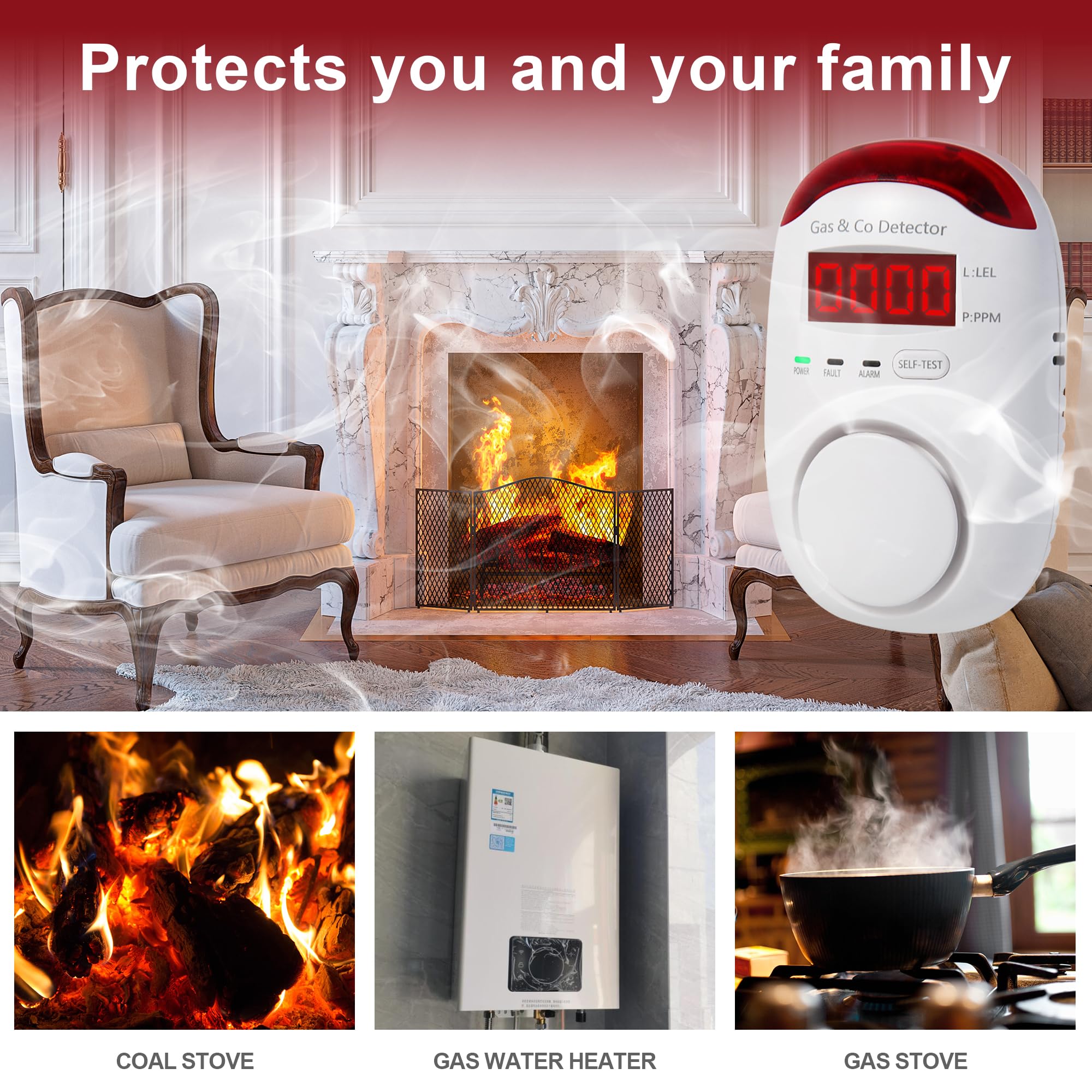 Combination Gas & Carbon Monox - Co Detector Plug ulasan dan harga